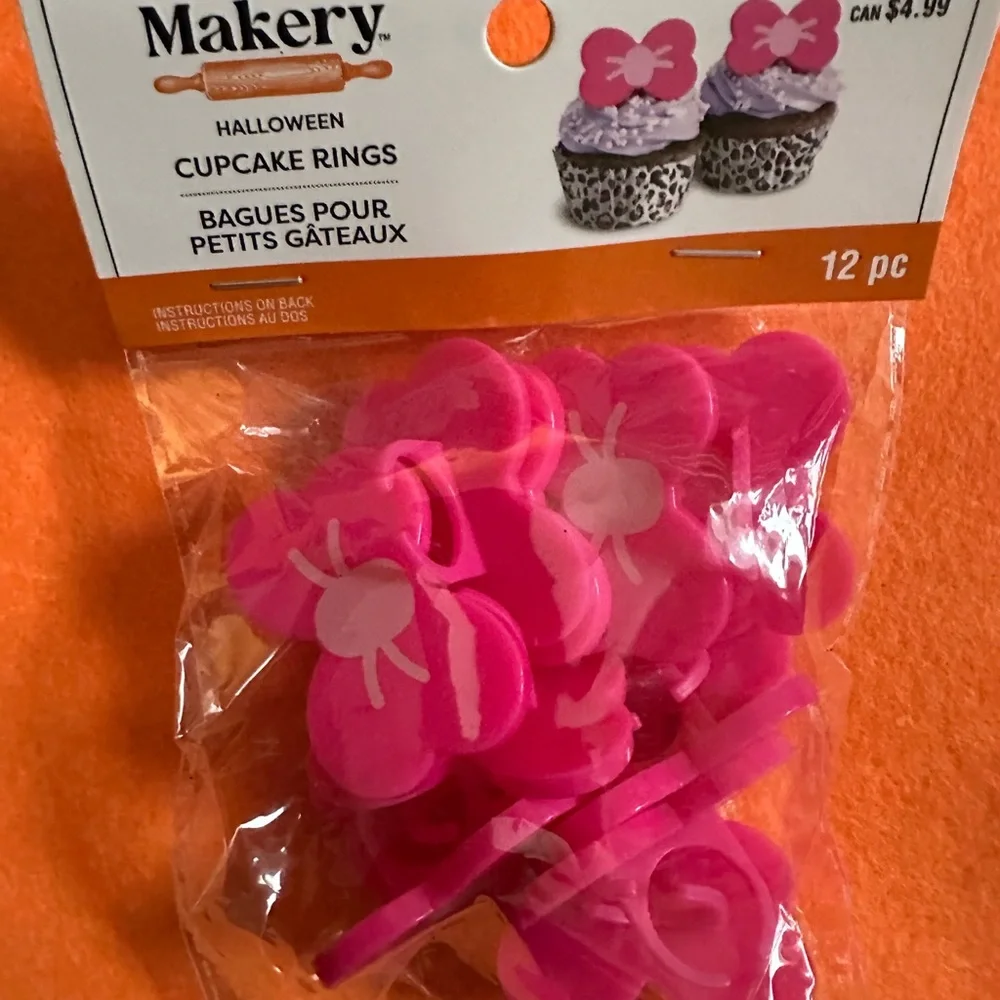 Pink Cupcake Rings - set of 3